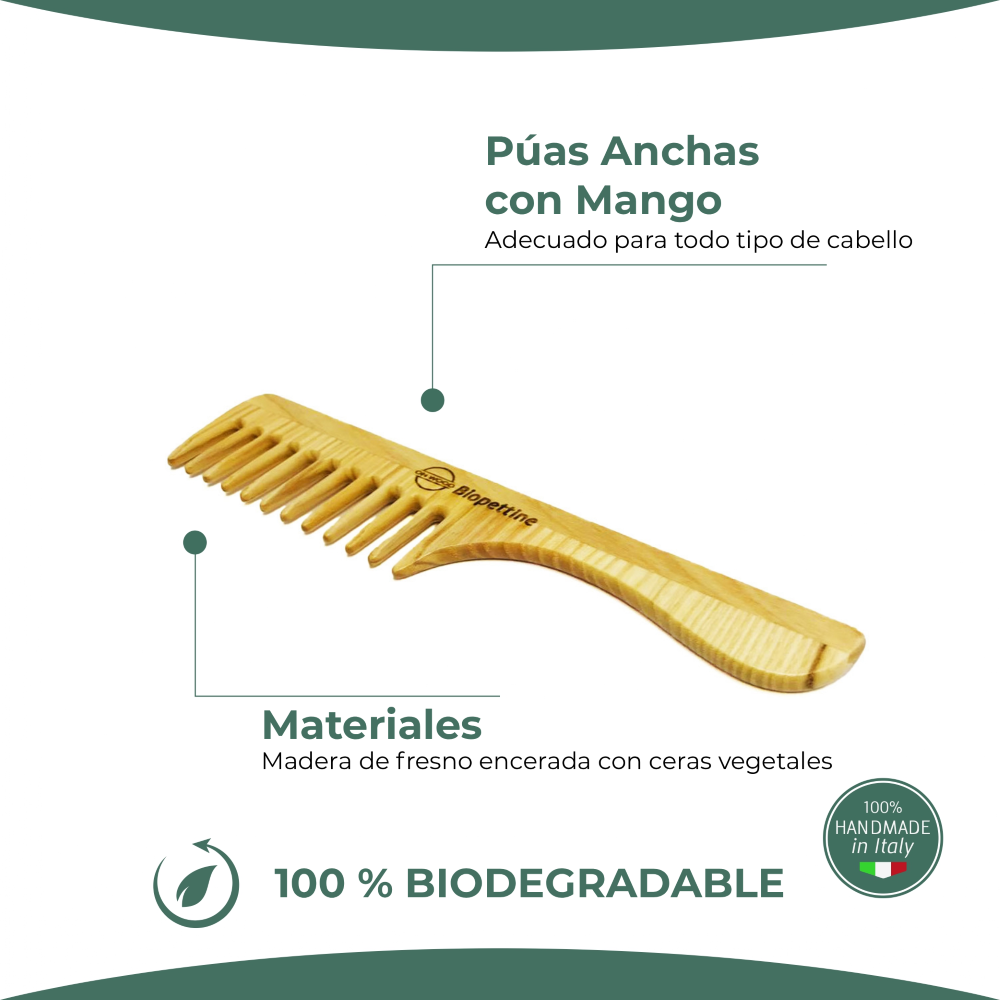 Peine con mango - Biopettine - Imagen 3