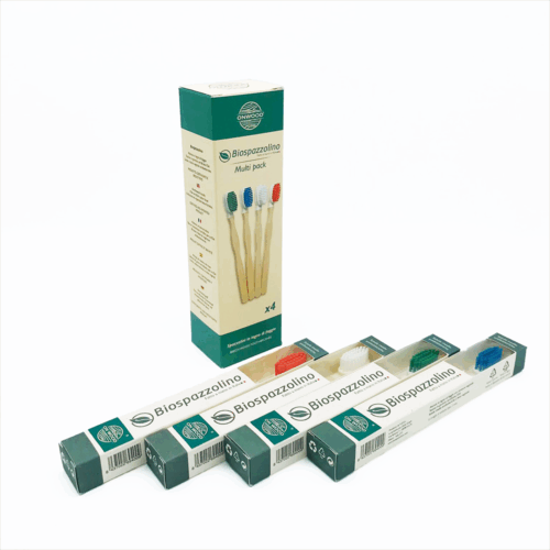 4 u Biospazzolino </br> Cepillo de dientes 100% plastic free