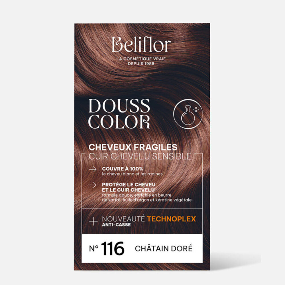 DOUSSCOLOR 116 <br/> Castaño Dorado para cabello delicado - Imagen 2