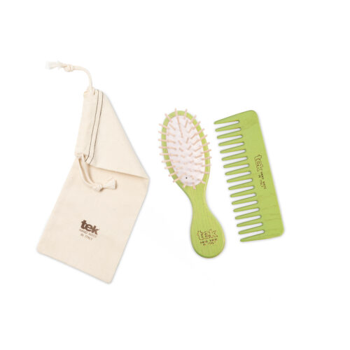 Peine y cepillo Verde lima para bolso