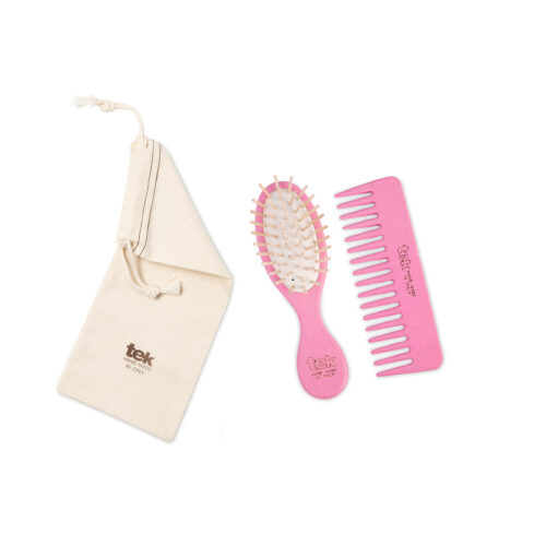 Peine y cepillo Rosa para bolso