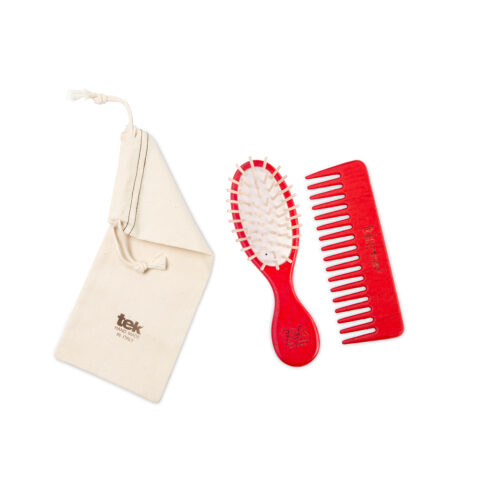 Peine y cepillo Rojo para bolso